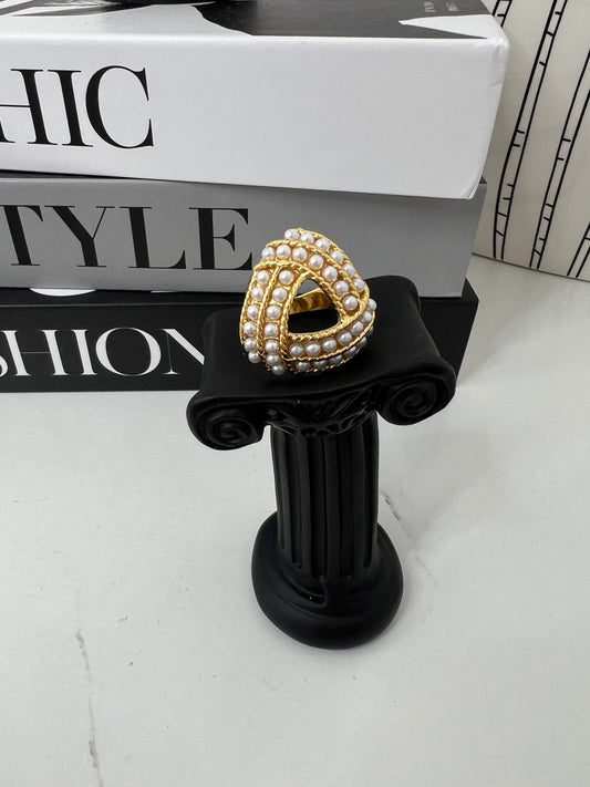 Bague Dorée Perlée