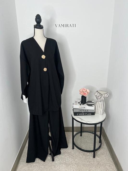 Ensemble Gold Button Noir