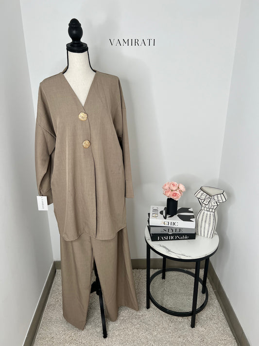 Ensemble Gold Button Taupe