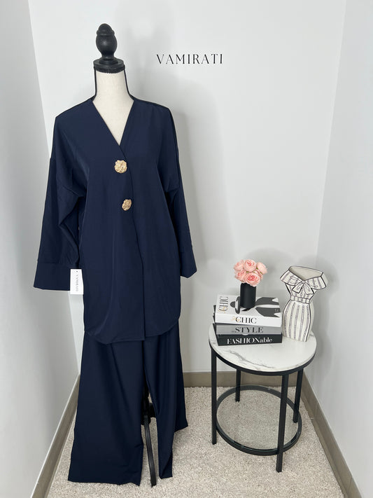 Ensemble Gold Button Bleu Marine